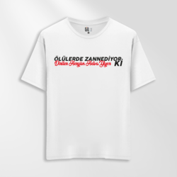Unisex Oversize Helva Tasarımlı T-Shirt