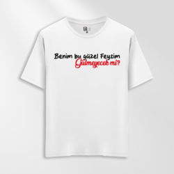 Unisex Oversize Feysim Gülmeyecek Mi Tasarımlı T-Shirt