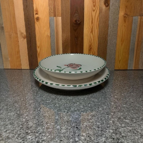 Çiçekli İkili Yemek Seti