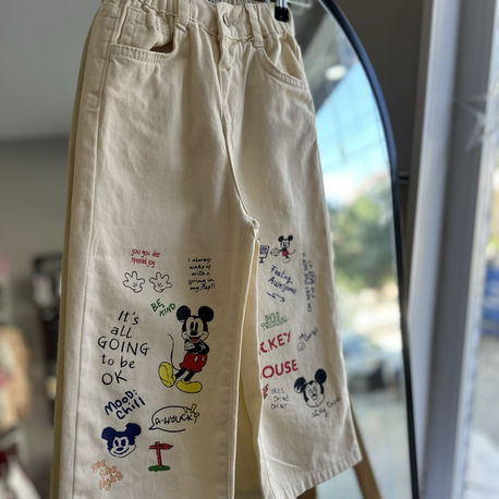 Mickey detaylı pantolon