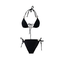 Lil Basic İncili Bikini Siyah
