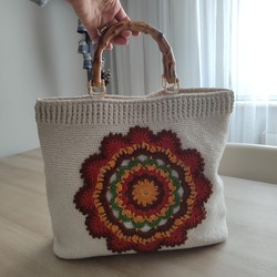 Mandala Motifli Çanta