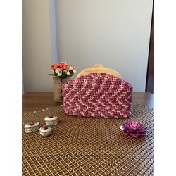 Pembe Rose ahşap burslu çanta