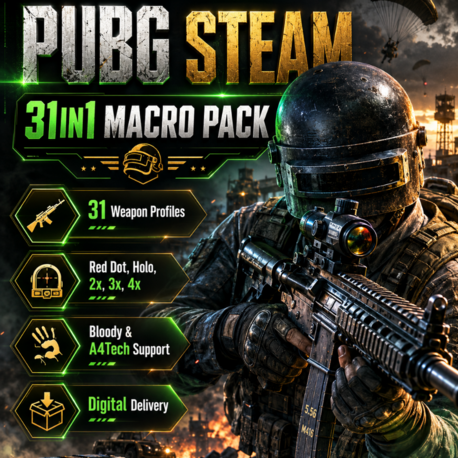 31in1 PUBG STEAM Makro Paketi | No-Recoil Sekmeme Makroları | GÜNCELLENDİ 10.06.2026