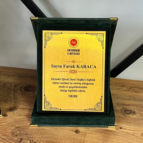 Yeşil Deri Albüm Plaket 