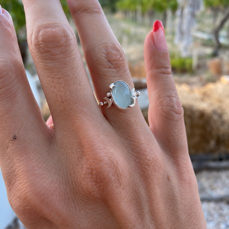 Celestial aquamarine yüzük