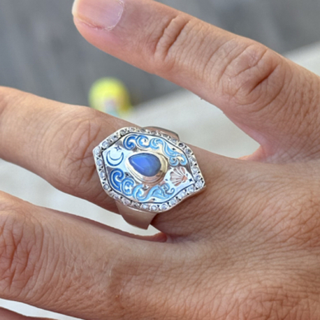 Opal shield yüzük