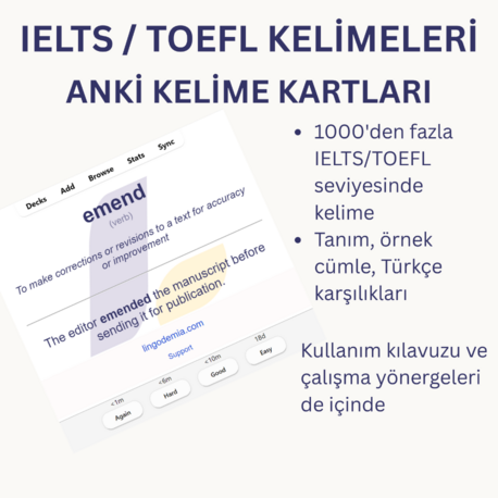 IELST / TOEFL / GRE / SAT için 1000+ İngilizce Kelime | Yapay Zeka Destekli Öğrenme