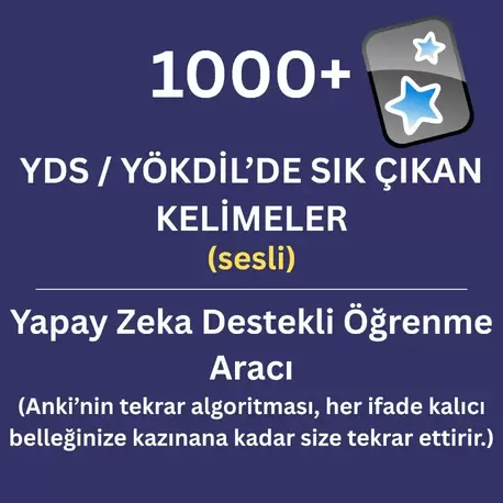 YDS / YÖKDİL'de sık çıkan 1000 İngilizce Kelime (SESLİ) - Yapay Zeka Destekli Öğrenme