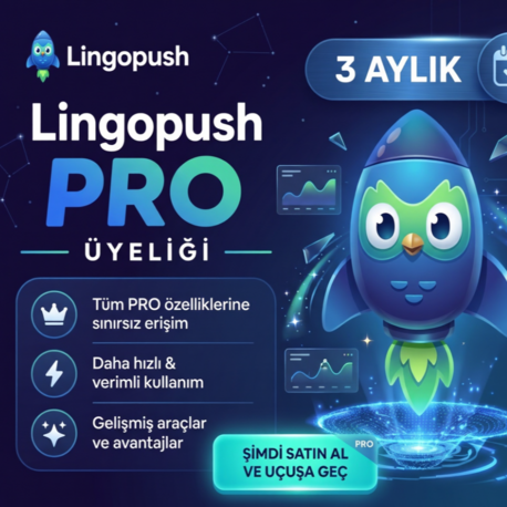 3 Aylık LingoPush PRO ÜYELİĞİ