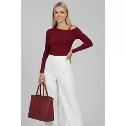 Tek Omuz İpli Bluz Bordo t4328