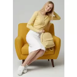 Çıtçıt Detaylı Bluz Sarı T4343