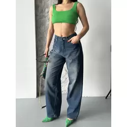 Baggy süper taş bıyık yıkama kahve tint jeans pantolon d2007