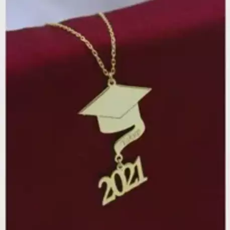 14K Altın Kaplama Kişiye Özel Mezuniyet Kolye – İsim ve Yıl Yazılı