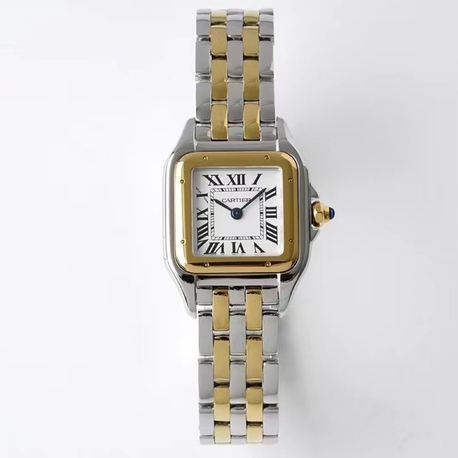 CARTIER KARE KASA METAL SAAT İki Renk (Çelik & Sarı Altın Tonu)
