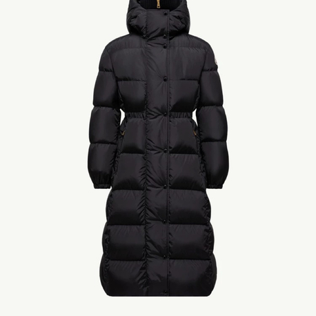 Moncler Chamer kadın kapüşonlu uzun kaz tüyü mont
