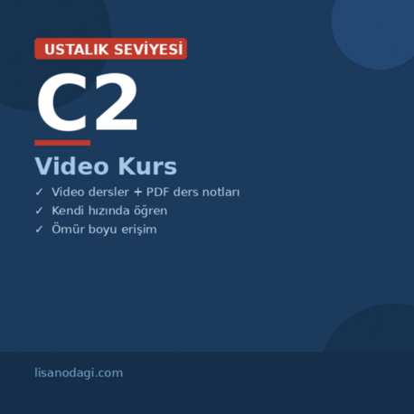 C2 Ustalık Seviyesi Video Kurs