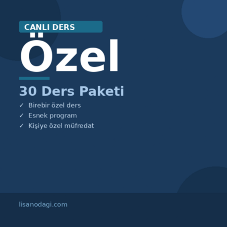 Özel Ders — 30 Ders Paketi