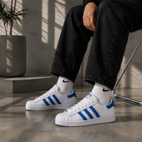 Adidas Superstar White Blue