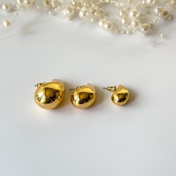 C106 Gözyaşı Gold Küpe