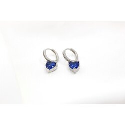 zirkon halkalı kalp model safir küpe