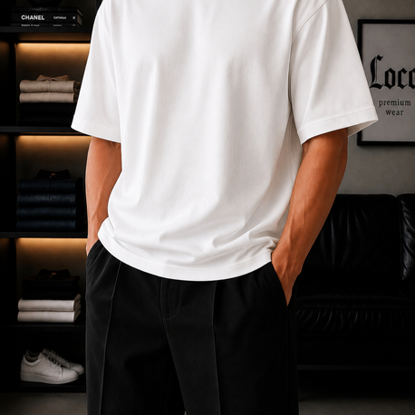 Beyaz Oversize Basic Tshirt