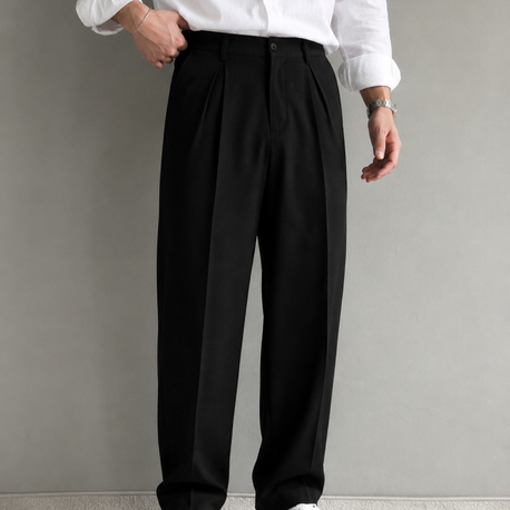 Siyah Baggy Kumaş Premium Pantolon