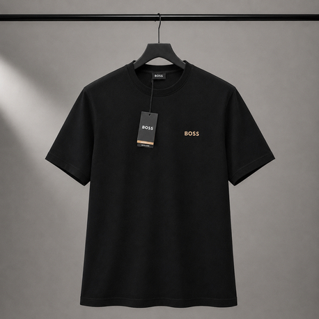 Boss Siyah Kalın Kumaş Oversize Tshirt