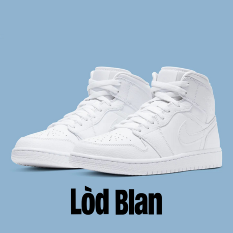 Nike Air Jordan 1 Mid Triple White 