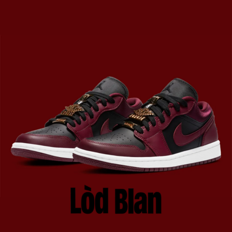 Nike Air Jordan 1 Low “Dark Beetroot” Gold Charms