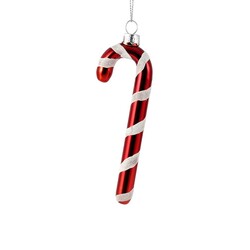 Yılbaşı  Süsü  Cam Baston Şeker 10 cm
