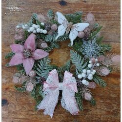 Yılbaşı Kapı Süsü Pembe 60 cm