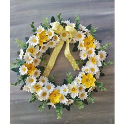 Patya ve Nergis Çiçekli Kapı Süsü 30 cm 