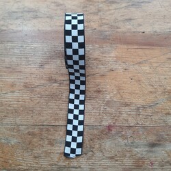 Damalı Grogren Kurdele 2.5 cm Siyah Beyaz 10 mt