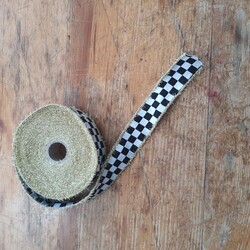 Damalı Kenarı Simli Grogren Kurdele 3 cm×10 mt