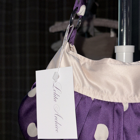 Violet Satin Button Bag