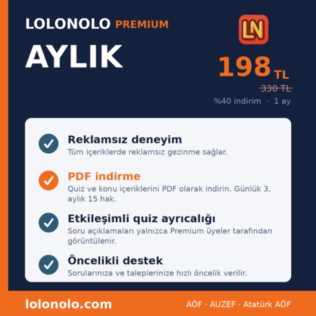 Premium Üyelik  LOLONOLO / AYLIK