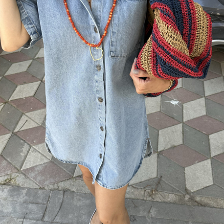Salaş Denim Elbise(kalıp geniştir!