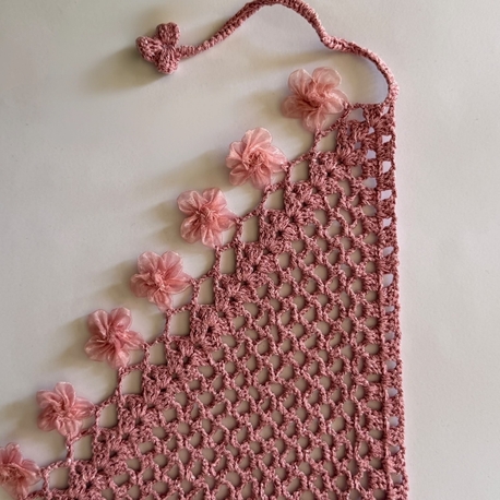 El Örgüsü Pudra Pembe Kadın Şal ve Bandana

