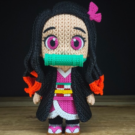 Demon Slayer Örgü Desenli Nezuko Figürü