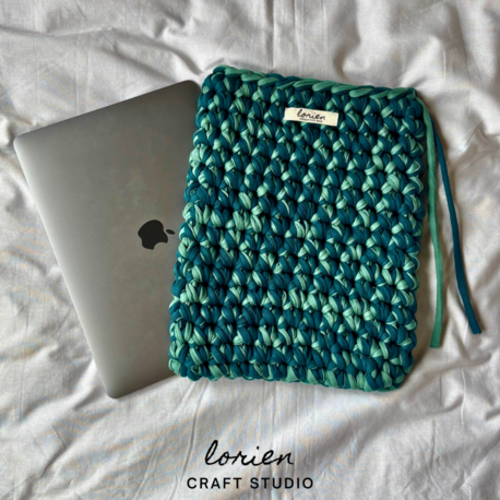 Laptop Case (Teal Blue - Bright Green)