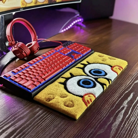Spongebob Tufting Klavye Destek Halısı