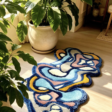 Soyut Dalgalar Tufting Halı