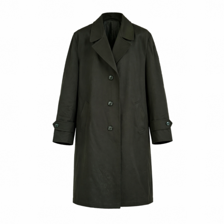 Minimal Vintage Trençkot – Koyu Haki / Oversize Form