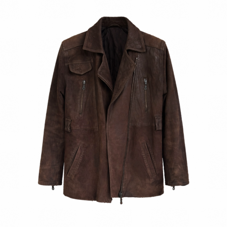 Vintage Hakiki Deri Ceket – Koyu Kahve / Karakterli Slim Form