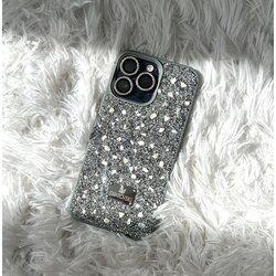 iPhone Swarovski Gümüş Taşlı Kılıf