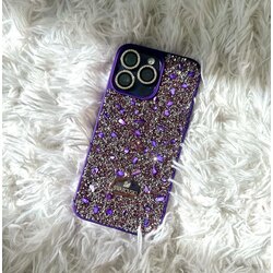 İPhone Swarovski Mor Taşlı Kılıf