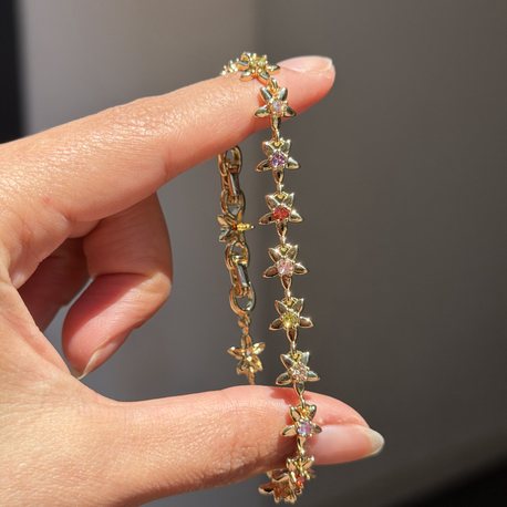 Premium Seri Soft Renkli Flower Bileklik | 14k Gold
