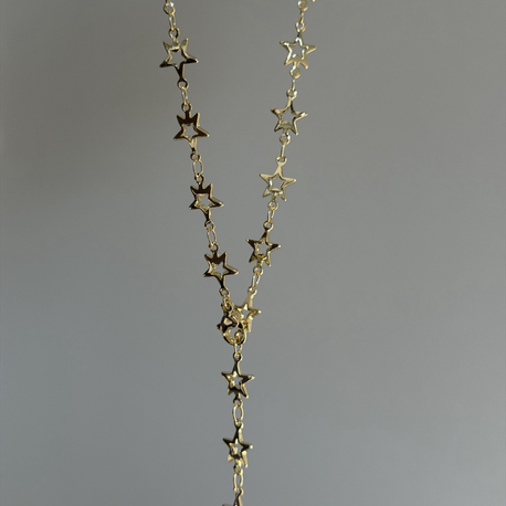 Çelik Yıldızlı Y Kolye | 14k Gold