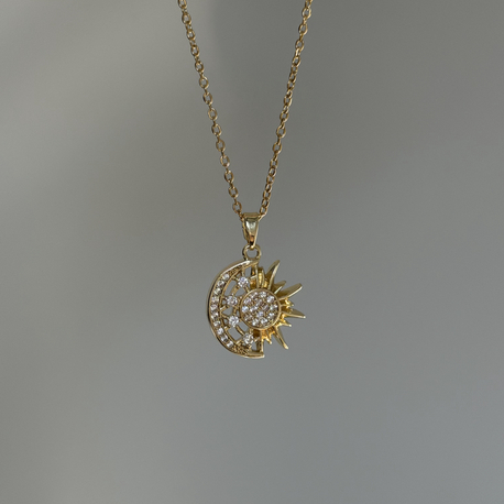 Çelik Sun & Moon Kolye | Gold